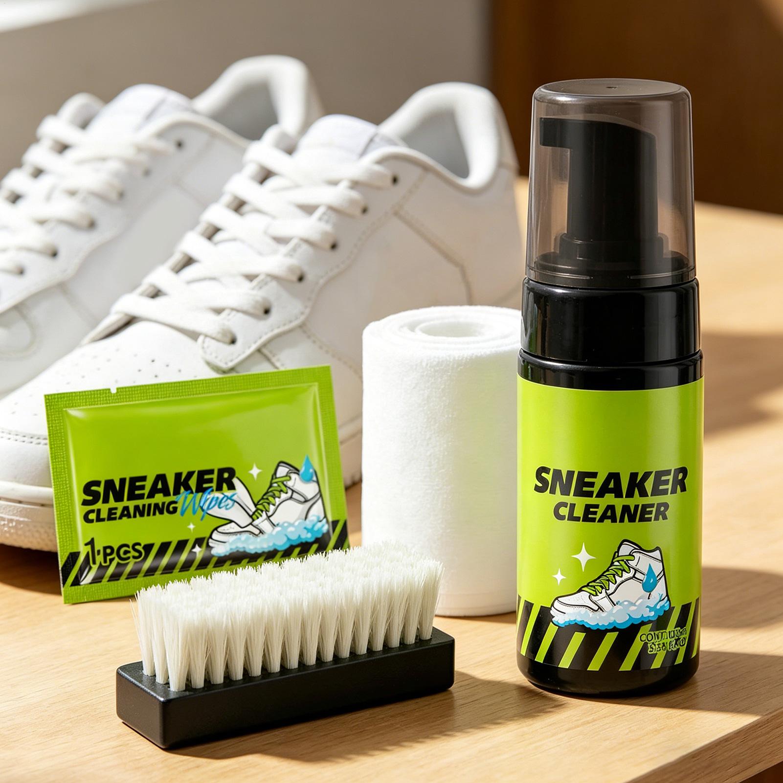 Sneaker Care White - スニーカークリーナー 4個 100ml フォーム ノーウォッシュケアリムーバー ホワイトシューズ磨き