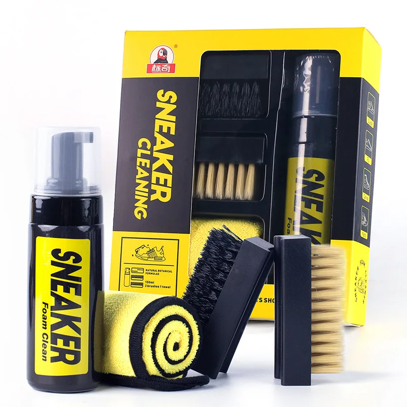 Sneaker Care White - 水なしフォームスニーカークリーナー 150 ミリリットル靴クリーナーフォームドライクリーニングスーツ靴ブラシ靴布白い靴、スエード、ブーツの作業
